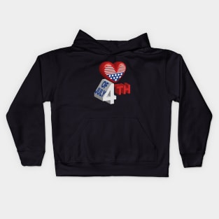 4th Of July 3D Art Kids Hoodie